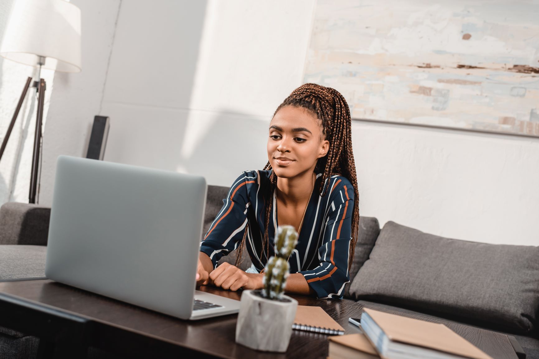 Black Woman on Computer